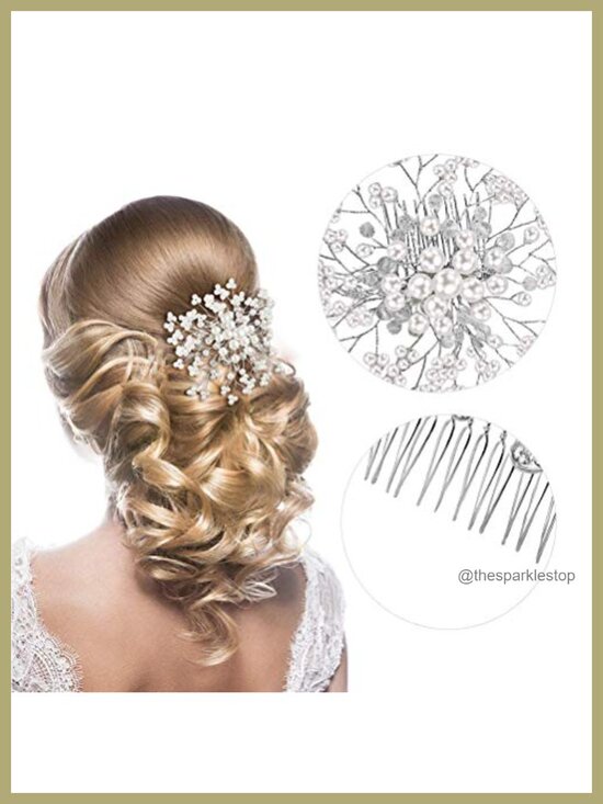 44 Pcs Wedding Bridal Hair Accessories Rhinestone Flower Clip Pearl Butterfly